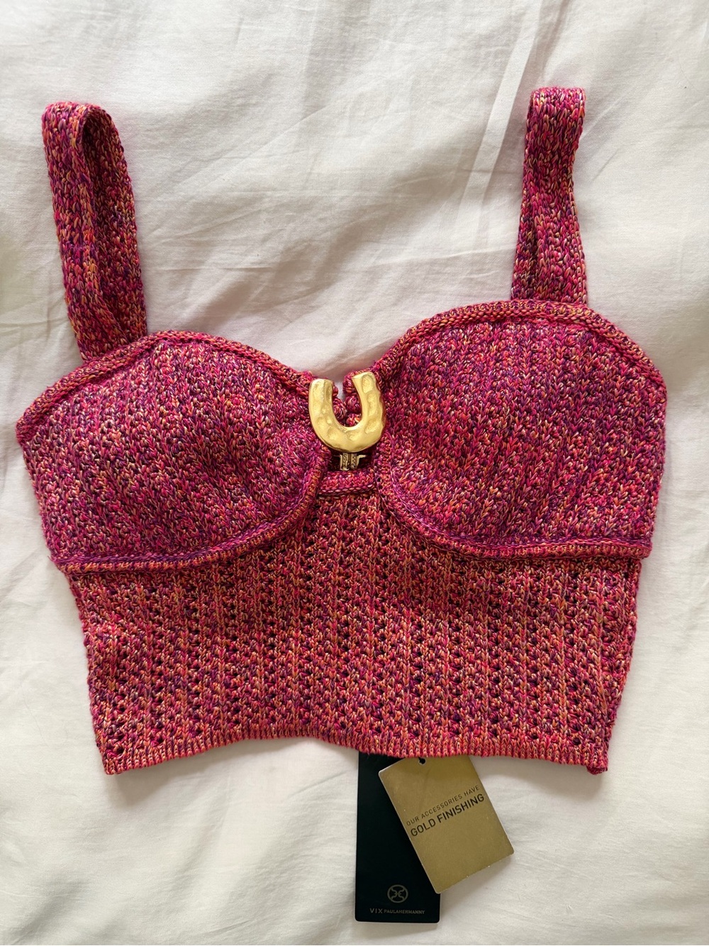 Vix Paula Hermanny- Aria Knit Top in Burst Berry - Size M - NWT